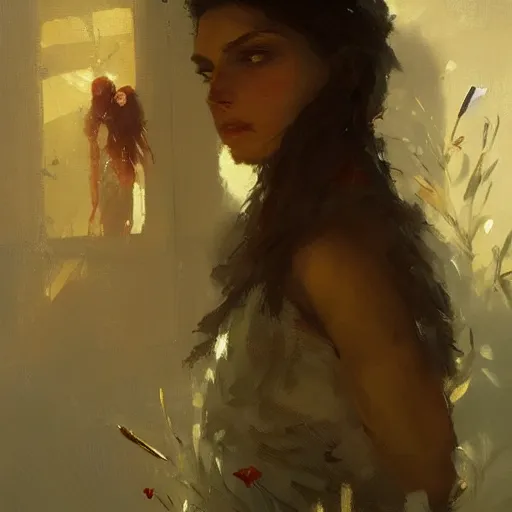 Prompt: oil painting 💃🌿🌹, by greg rutkowski, artstation