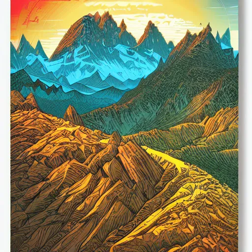 Image similar to Mountains by Dan Mumford