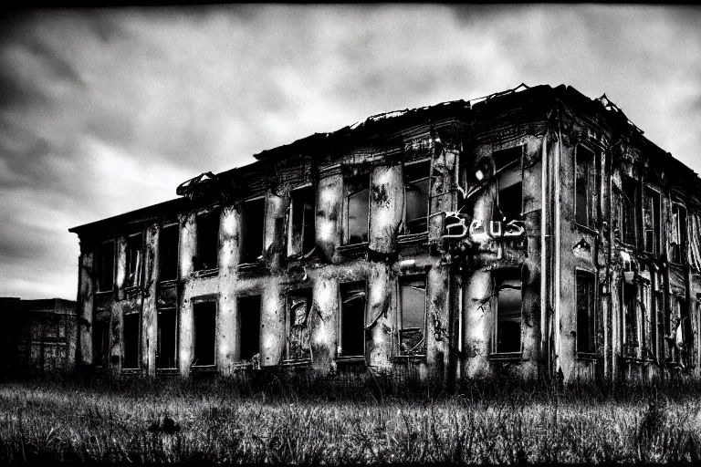 derelict abandoned hr giger tenement building alone in | Stable ...