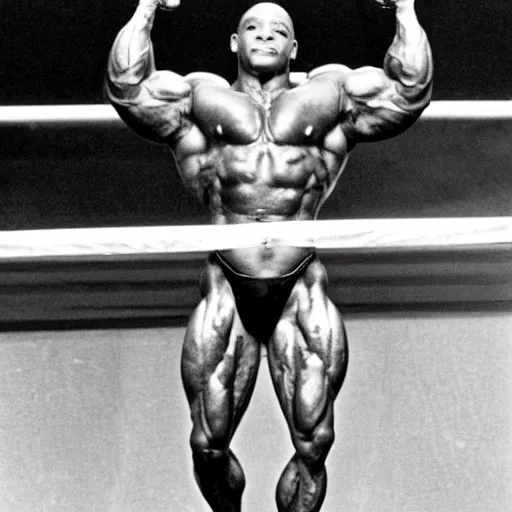 Image similar to photo of a bodybuilding praying mantis winning mr. olympia