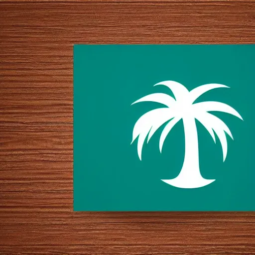 Image similar to palm tree in front of a volleyball vector logo, professional sports style, flat colour, svg, professional, sharp edges