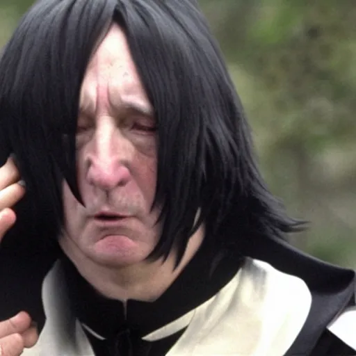 Prompt: severus snape crying like a baby