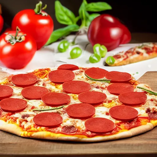 Image similar to Frozen Pizza with Hamburger,new product by Dr.Oetker,promotional picture,studio lighting,high quality