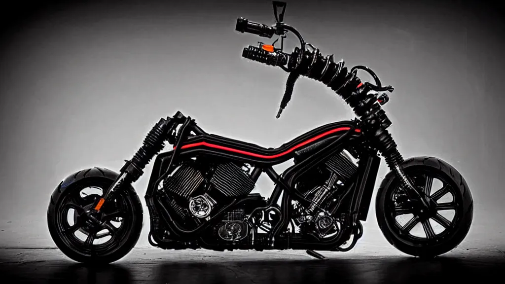 Prompt: cyberpunk harley davidson motorcycle