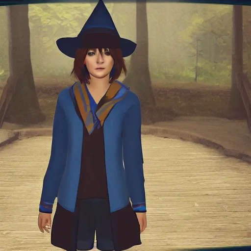 Image similar to Max Caulfield dressed as a Ravenclaw witch