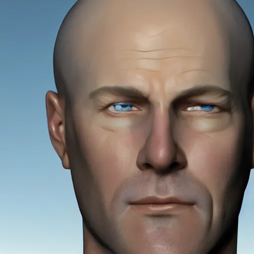 Prompt: Hank Venture in real life a round face and athletic body and neck, thin, blonde buzzcut, realistic, very realistic, hyperrealistic, highly detailed, very detailed, extremely detailed, detailed, digital art, oil painting, trending on artstation, headshot and bodyshot, detailed face, very detailed face, extremely detailed face, HD Quality, 8k resolution, very very detailed face, real life