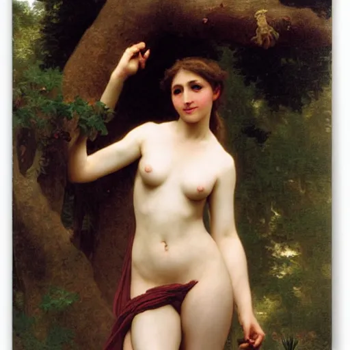 Prompt: woman discovers a woman growing from a tree, by bouguereau