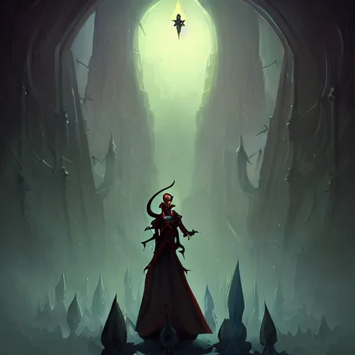 Image similar to adventure game npc by Peter Mohrbacher, dark fantasy vampire world, inspired by Diablo concept art