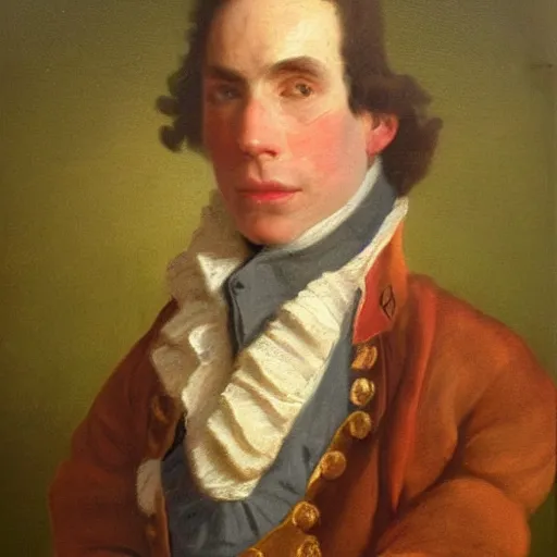 Image similar to An 18th century oil painting of Jerma985, portrait of Jerma985, grainy, realistic, very realistic, hyperrealistic, highly detailed, very detailed, extremely detailed, very neat, very epic, very cool, detailed, trending on artstation