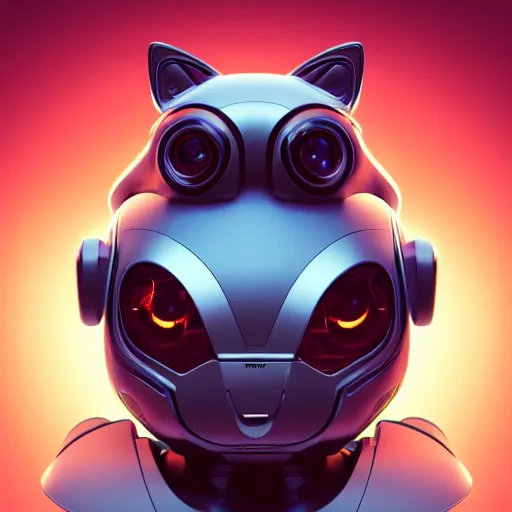 Prompt: product photo of a futuristic stylized pet robot, kitten puppy teddy mix, super cute robot face, big eyes small mouth, by artgerm and greg rutkowski and marc newson, alphonse mucha, zaha hadid, side view, volumetric light, detailed, octane render, midsommar