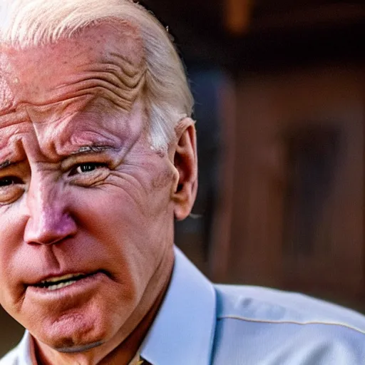 Prompt: joe biden as an old western sheriff, film still, cinematic lighting, 4 k uhd