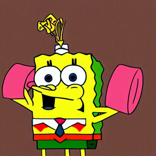 Image similar to portrait of spongebob squarepants when he was a bodybuilder