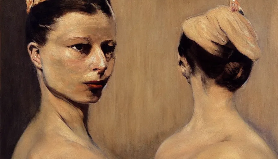 Prompt: painting by borremans, mata hari, detailed, stunning