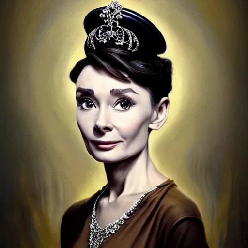 Image similar to audrey hepburn in peaky blinders, baroque painting, intricate, elegant, highly detailed, centered, digital painting, artstation, concept art, smooth, sharp focus, illustration, artgerm, tomasz alen kopera, peter mohrbacher, donato giancola, joseph christian leyendecker, wlop, boris vallejo