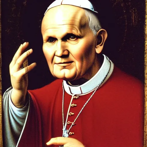 Image similar to Pope John Paul II by Leonardo Da Vinci