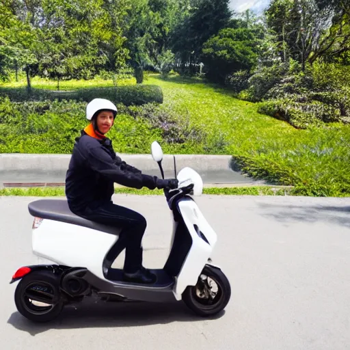 Prompt: delivery driver on scooter delivering boxes, extremely high quality, hd, 4 k, 8 k, artistic, 4 0 mp, cartoo, top - rated, award winning, realistic, sharp, no blur, edited, corrected colour, white background, trending