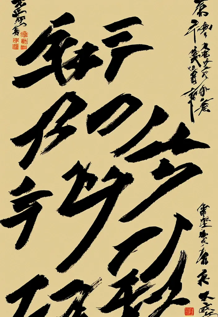 Prompt: graphic poster, japanese design, brushstrokes, typography