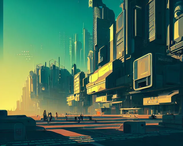 Image similar to beautiful painting of a cyberpunk marseilles inspired by phillipe stark, art by mike winkelmann, golden hour, illustration, highly detailed, simple, smooth and clean vector curves, no jagged lines, vector art, smooth, artstation