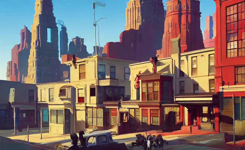 Prompt: A victorian city , very coherent, painted by Edward Hopper, Wayne Barlowe, painted by James Gilleard, airbrush, art by JamesJean