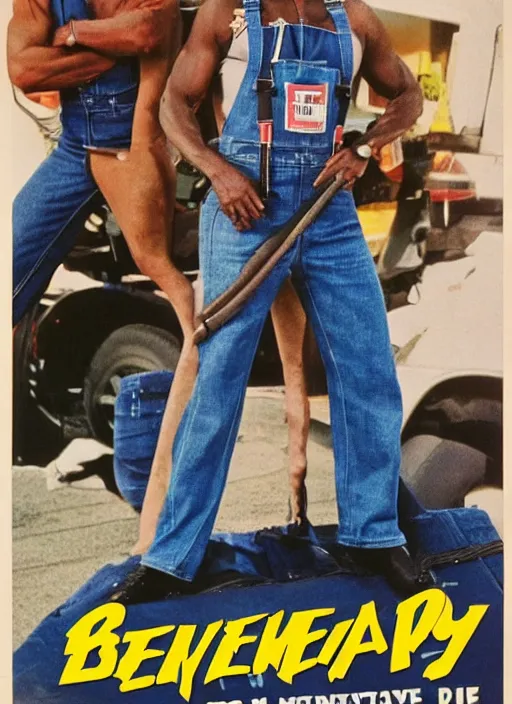 Image similar to an 8 0's john alvin action movie poster starring eddie murphy face as a plumber to rich people. bathroom. overalls. tool belt. the movie is called beverly hills crap