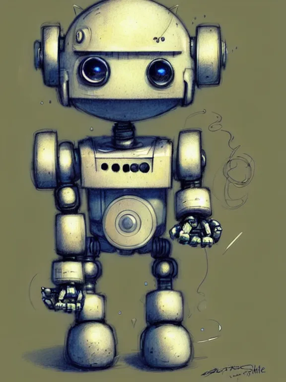 Image similar to a cute robot, muted colors, by jean - baptiste monge