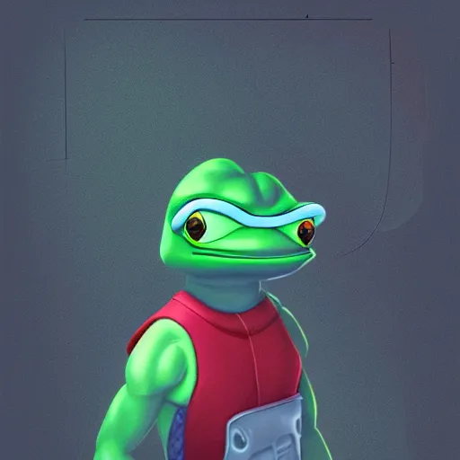 Image similar to futuristic pepe, artstation