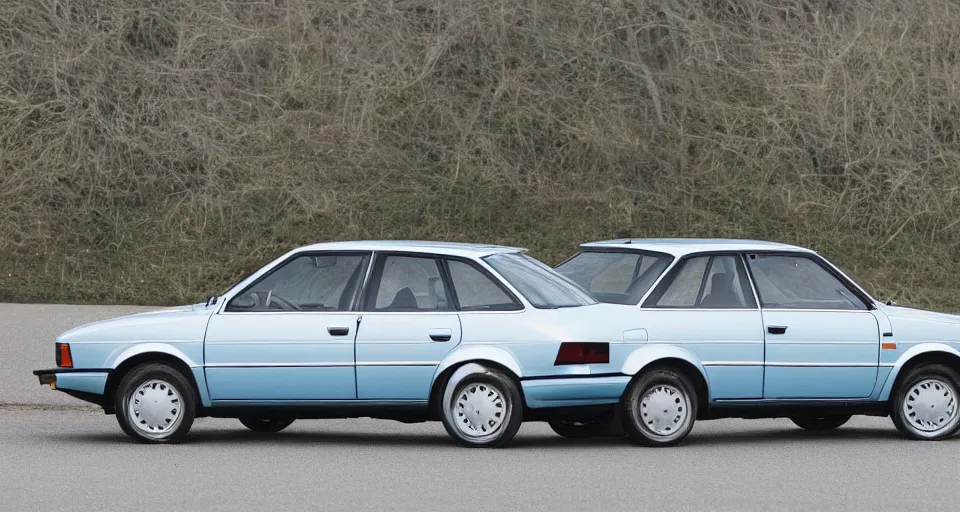 Image similar to The Audi A3 if it were manufactured in the 1984 production year, 1984 Audi A3, car photography