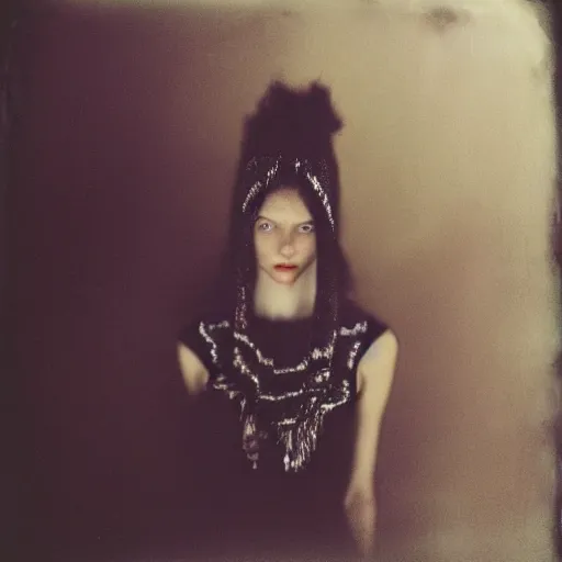 Image similar to kodak portra 4 0 0, wetplate, photo of a surreal artsy dream scene,, girl, weird fashion, photographed by paolo roversi style