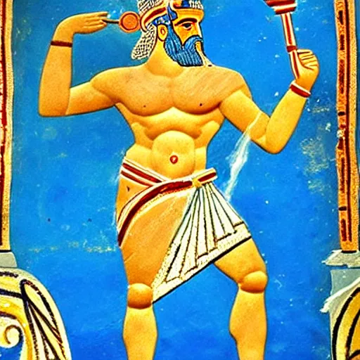 Image similar to zeus, minoan art