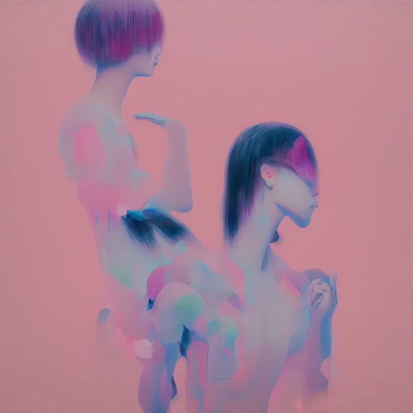 Image similar to neo - pop fine art western figurative painting with modern music culture influences by yoshitomo nara in an aesthetically pleasing natural and pastel color tones