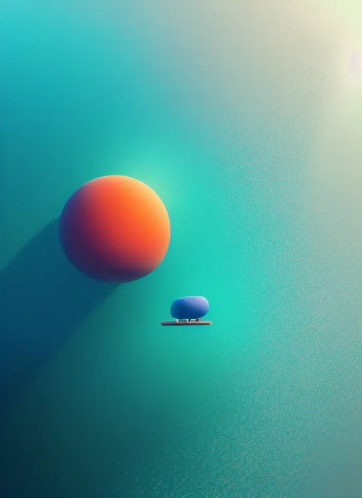 Image similar to a computer generated image of a giant object floating in the ocean, a 3 d render by beeple, featured on polycount, nuclear art, rendered in cinema 4 d, octane render, rendered in unreal engine