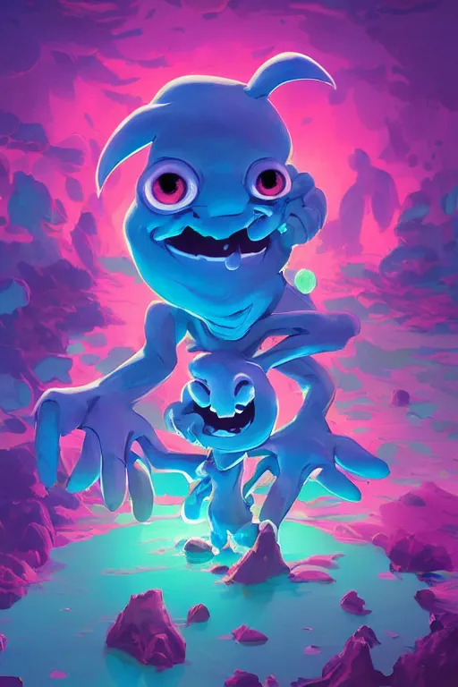 Image similar to smurf ghost creature animal sushi cristal very big eye roots cactus elemental flush of force nature micro world fluo fishscale, behance hd by jesper ejsing, by rhads, makoto shinkai and lois van baarle, ilya kuvshinov, rossdraws radiating a glowing aura global illumination ray tracing hdr