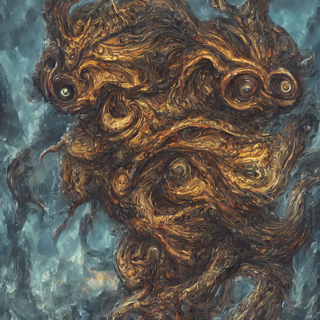 Prompt: a detailed painting of a epic monster with several eyes , 16K ultra-realistic 3D, crying engine