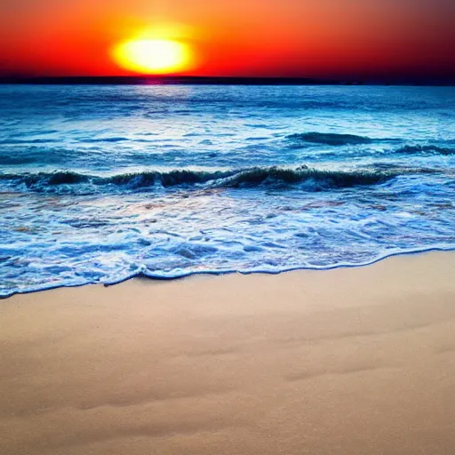 Image similar to earth chilling on the beach, sunset