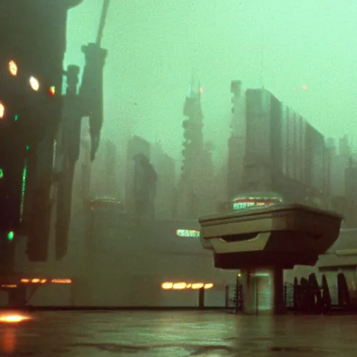 Prompt: playground in blade runner, shot from movie, 4k resolution