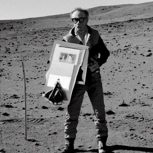 Prompt: A Woody Allen comedy on the first man on Mars