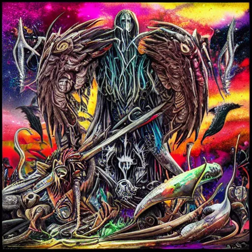 Image similar to colorful heavy metal band album art
