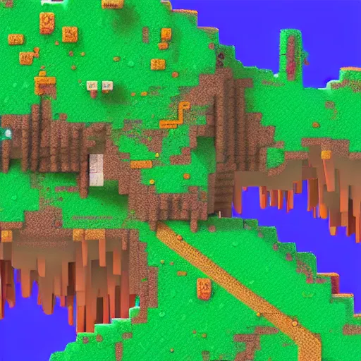 Prompt: Terraria, voxel art, photorealistic imagery, 8k