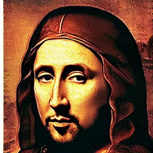 Prompt: Nicolas cage as the gioconda