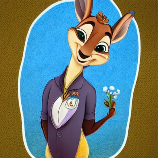 Image similar to female, anthropomorphic deer, style of disney princess and zootopia