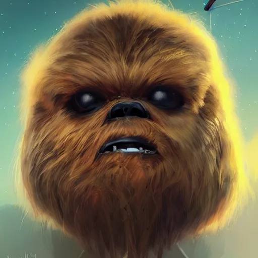 Prompt: if an ewok and chewbacca had a baby, digital art by mandy jurgens and irena french, heraldo ortega, hyperdetailed, artstation, cgsociety.