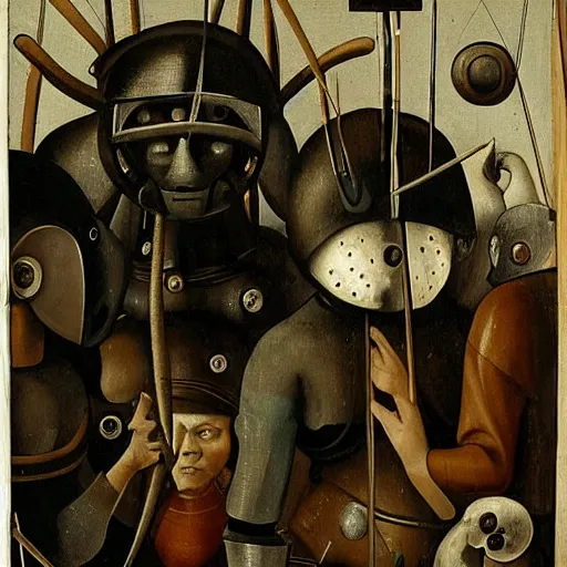 Image similar to cyborgs by hieronymus bosch