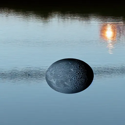 Prompt: reflection of the moon on water