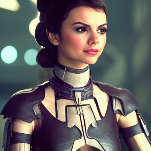 Image similar to victoria justice as princess padme in star wars episode 3, 8k resolution, full HD, cinematic lighting, award winning, anatomically correct