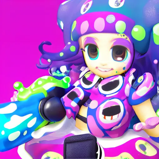 Image similar to portrait of a splatoon idol