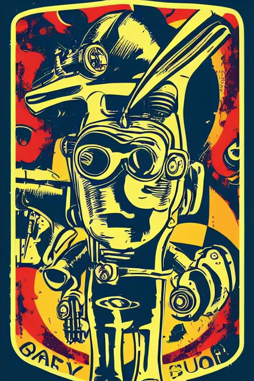 Image similar to fallout 7 6 retro futurist illustration art by butcher billy, sticker, colorful, illustration, highly detailed, simple, smooth and clean vector curves, no jagged lines, vector art, smooth andy warhol style