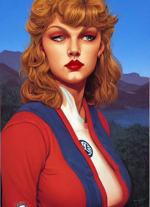 Prompt: twin peaks poster art, portrait of talyor swift cheerleader, by michael whelan, rossetti bouguereau, artgerm, retro, nostalgic, old fashioned, 1 9 8 0 s teen horror novel cover