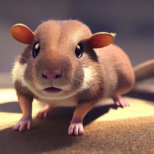 Prompt: photography of a realistic rattata animal, ultra detailed, 8 k, cinematic lighting, natural background, trending on artstation, pokemon