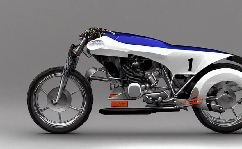 Image similar to 1 9 7 0 s yamaha race motorcycle concept art, art,