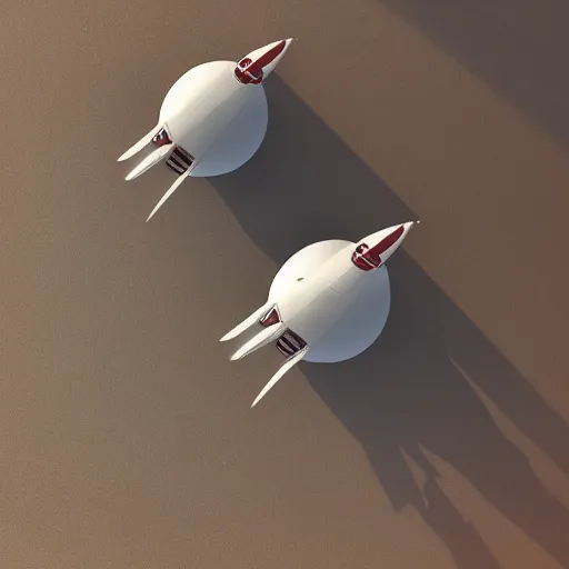 Prompt: two sleek white very long intricate spacecraft with minor red details, flying in formation, highly detailed, photorealistic, cinematic, sci-fi, octane render, bird\'s eye view, background planet mars